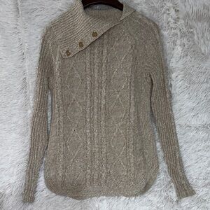 Croft & Barrow Beige Cowl Neck Sweater